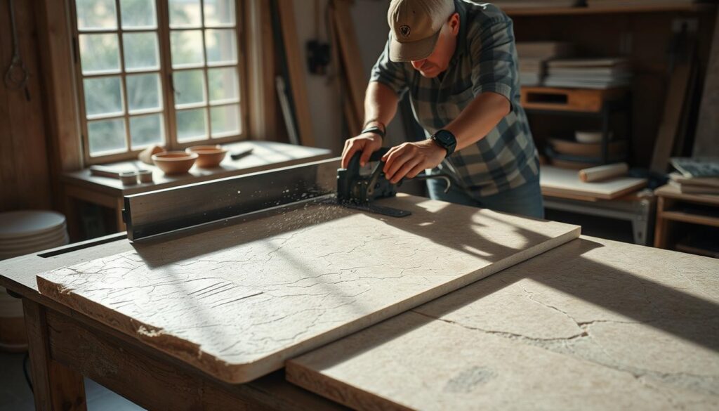 Cutting Travertine Pavers