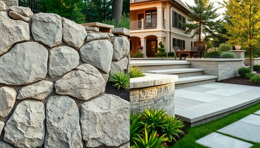 Natural stone and cast stone installation comparison